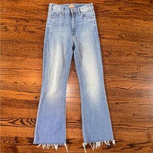 MOTHER jeans in “Hustler Ankle Fray” style, too short for me, as I’m very tall